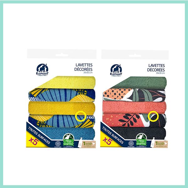 Lavettes décorées Eléphant Maison