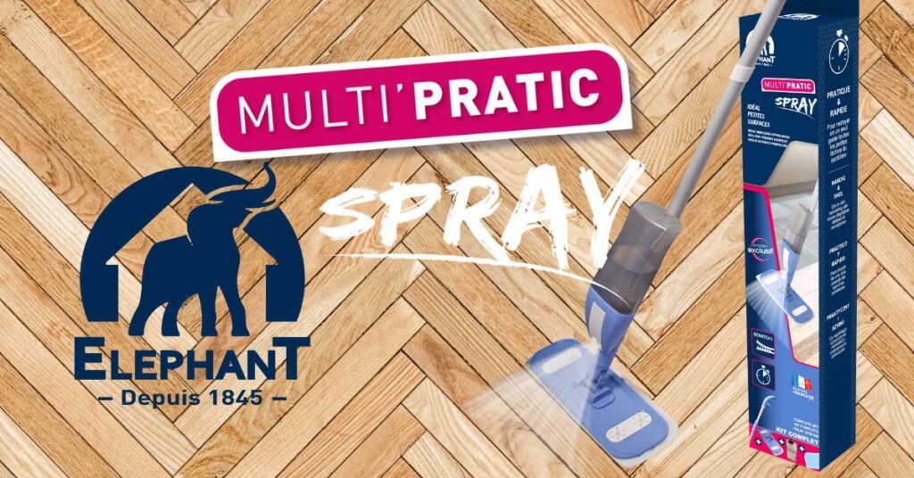 Balai à plat Multi’Pratic Spray Eléphant Maison