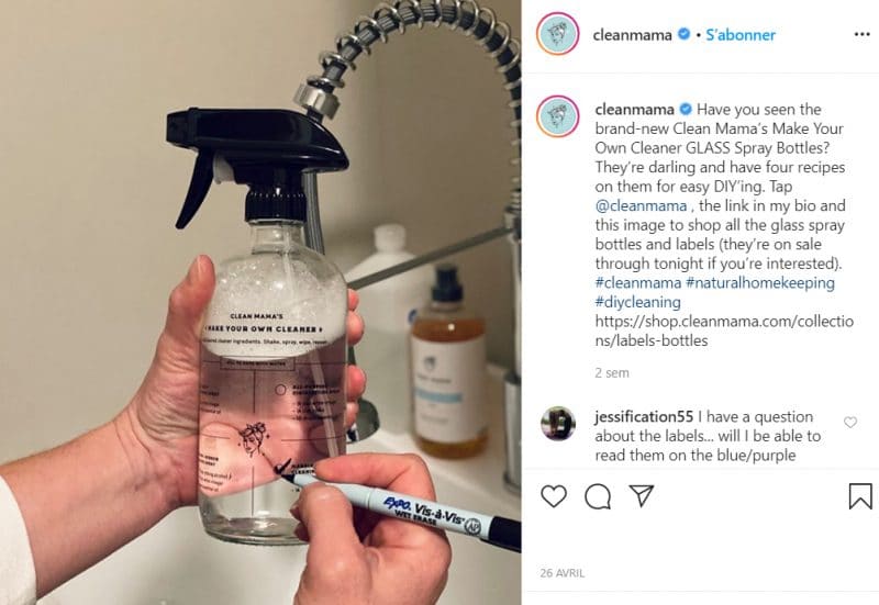 Post Instagram de @cleanmama