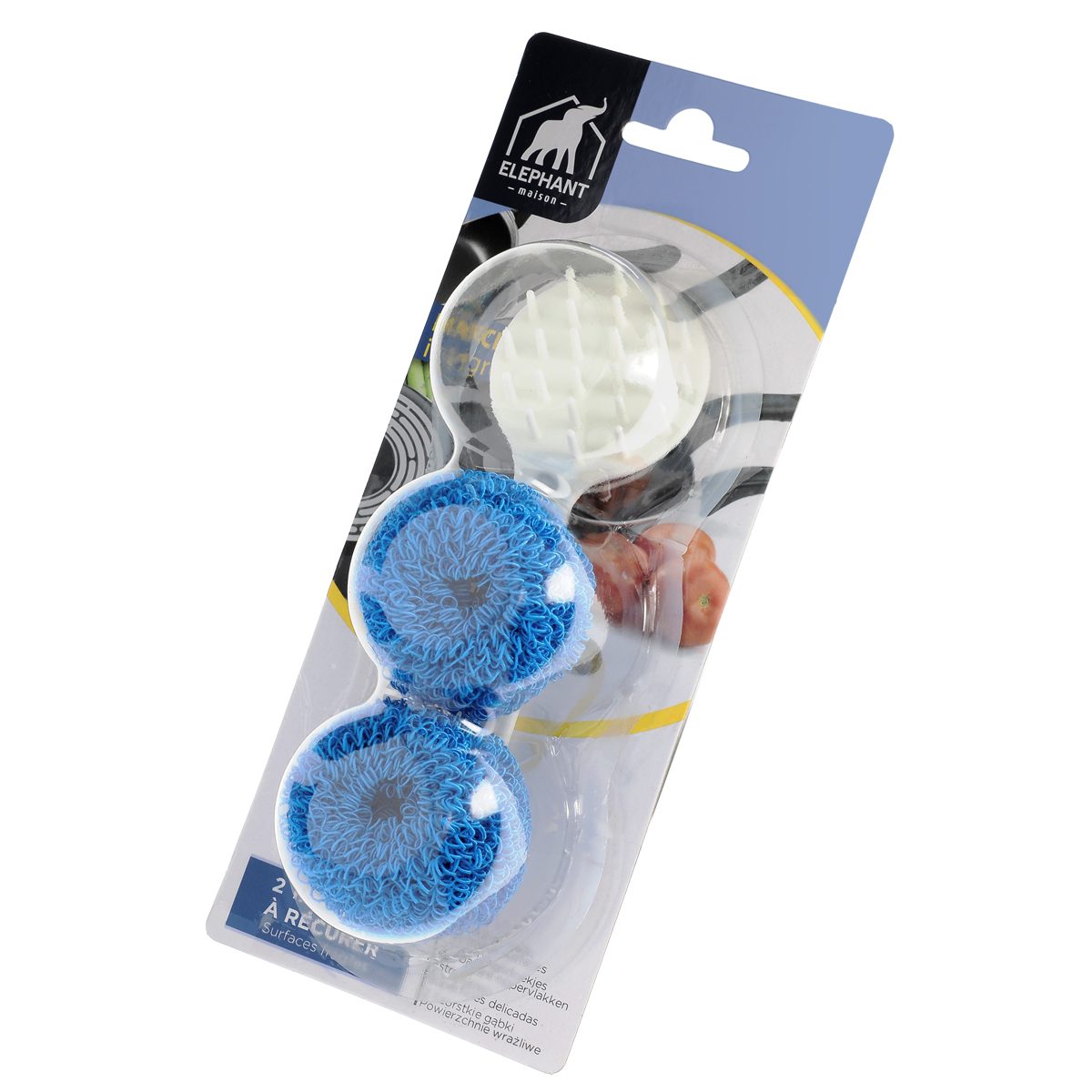 Tampons à récurer soft x2 et manche - Eléphant Maison