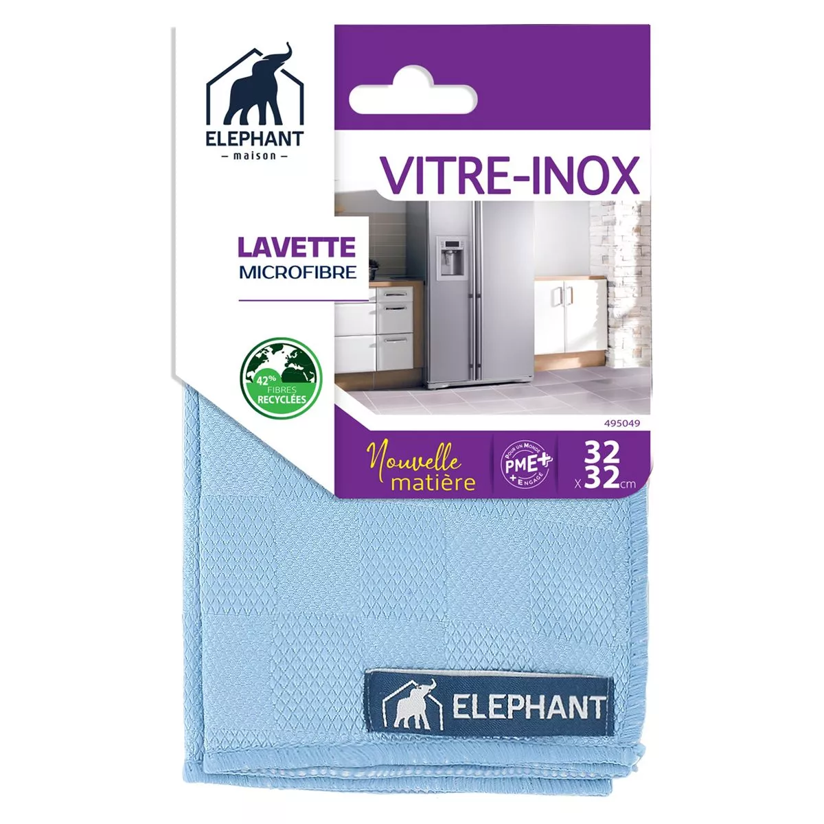 Lavette microfibre vitres et miroirs - Eléphant Maison