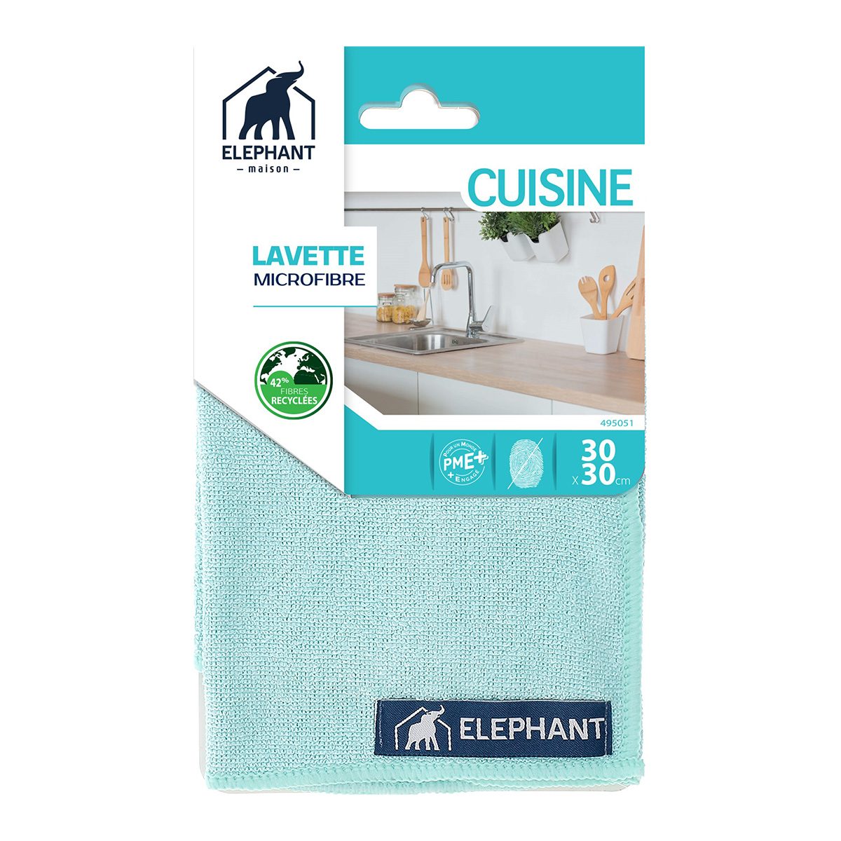 Lavette Microfibre cuisine Eléphant Maison