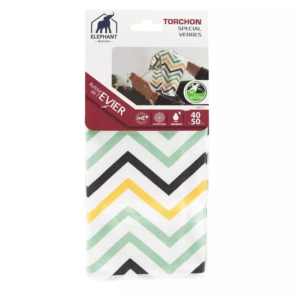 Torchon spécial verres Eléphant Maison