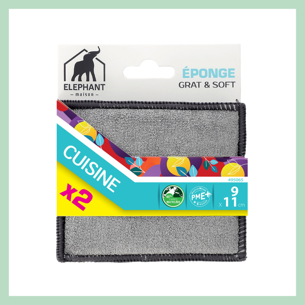 Eponge Grant&Soft x2 Eléphant Maison