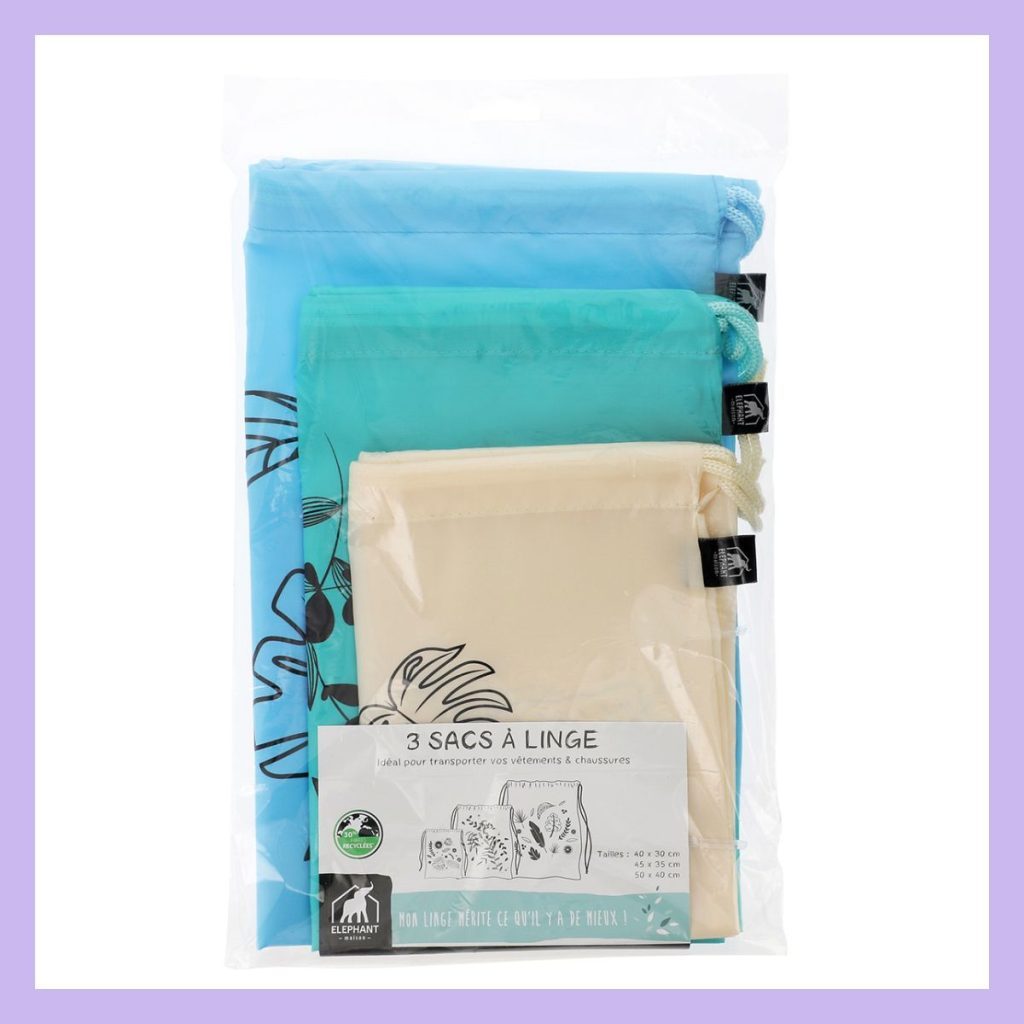 Sacs à linge x3 Eléphant Maison