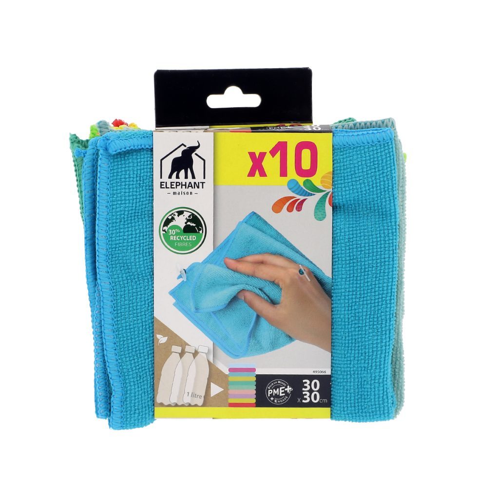 Lavettes microfibre x10 - Eléphant Maison