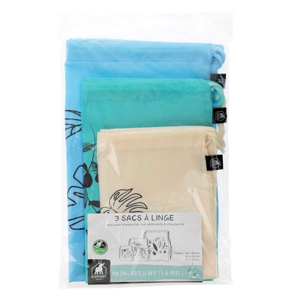 Sacs à linge x3 Eléphant Maison