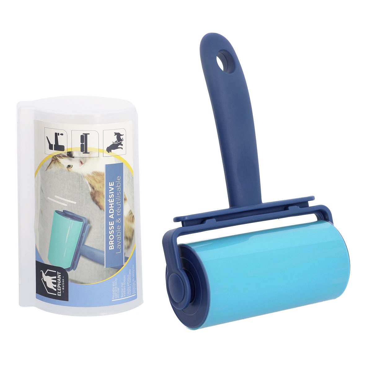 Brosse adhésive lavable Éléphant