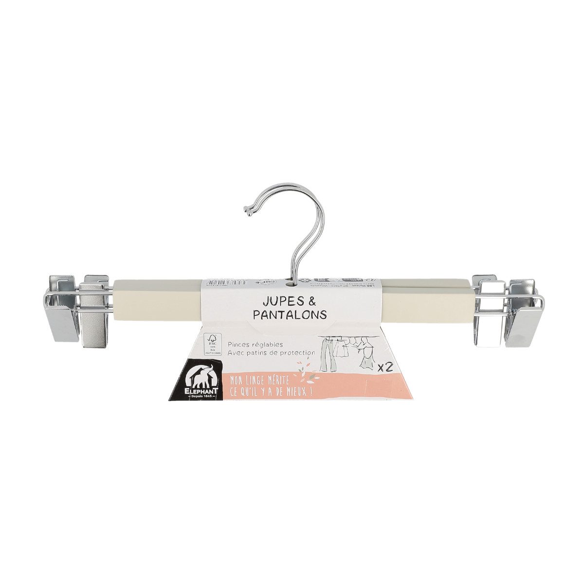 Cintre à pinces jupes/pantalons Eléphant Maison