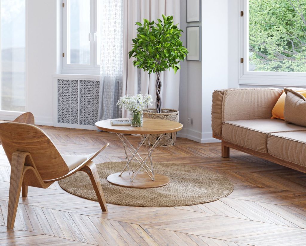 Salon propre et rangé