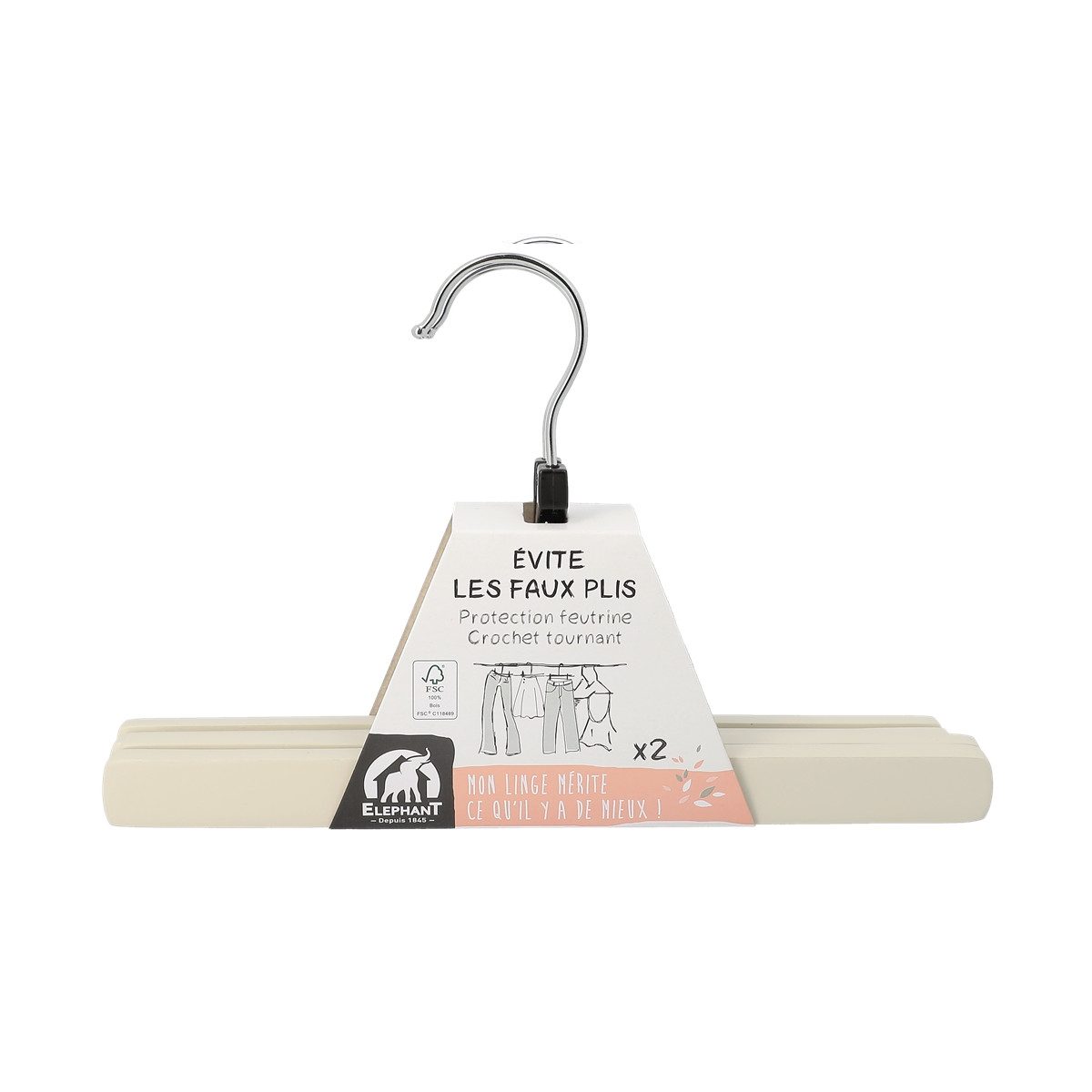 Packaging du Cintre pince pantalon x2 Eléphant Maison