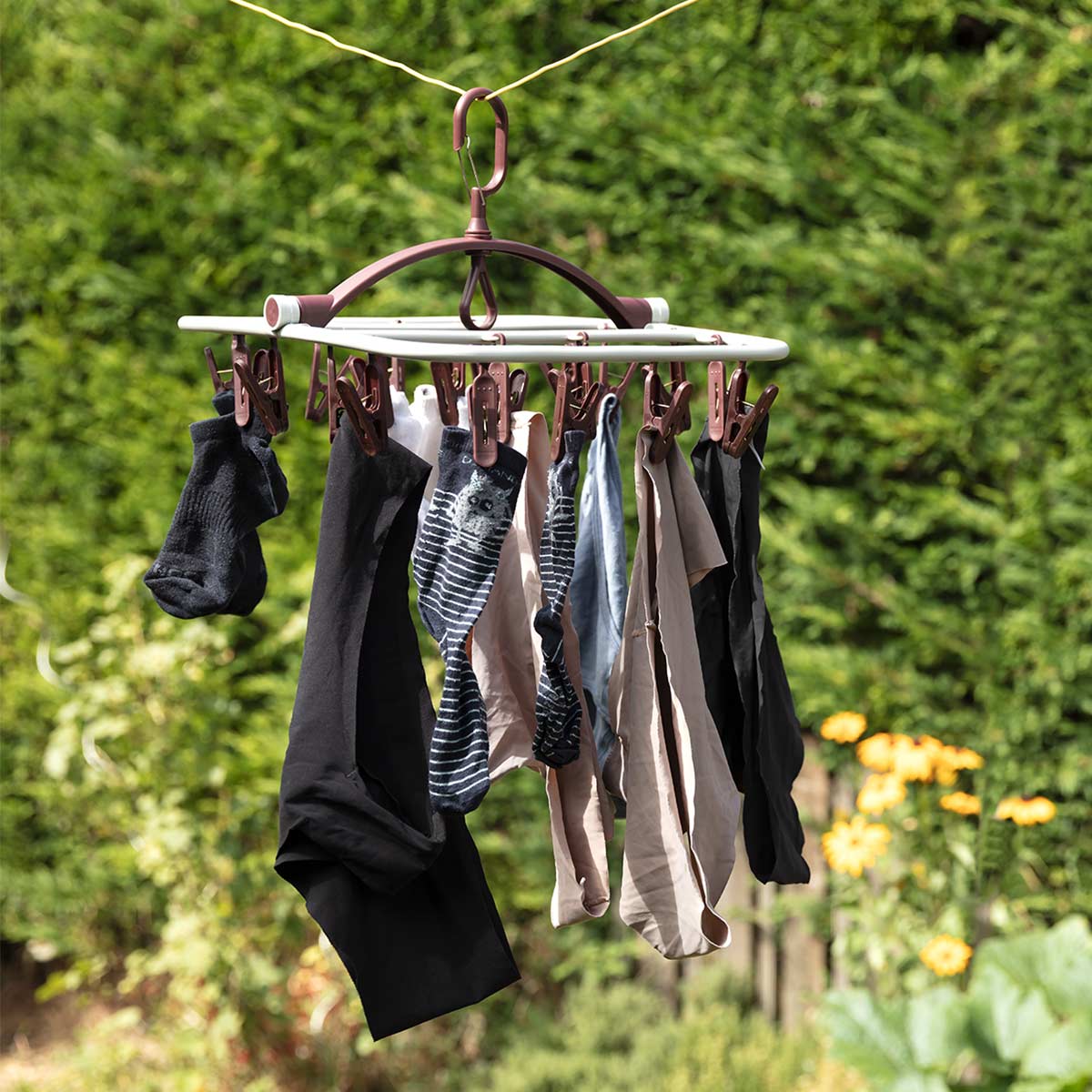 Séchoir à suspendre avec pinces à linge x20